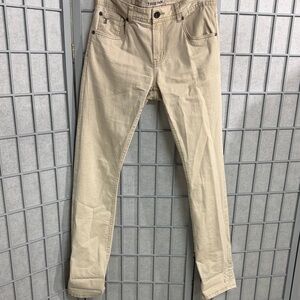 Tristan Neutral Beige Slim Straight Pants